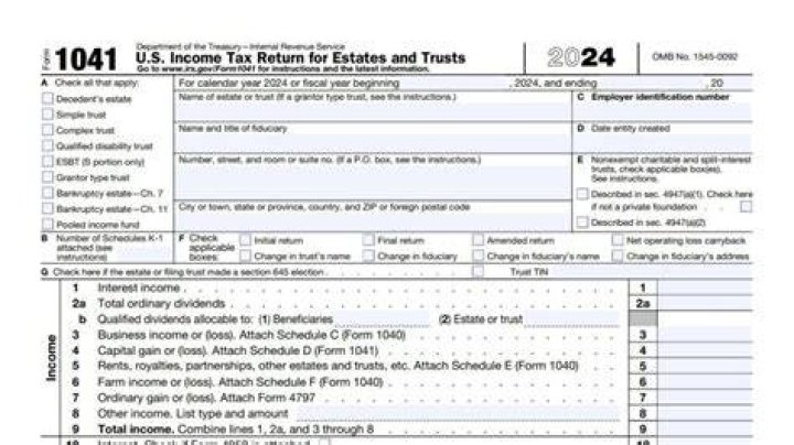 Who is required to file a 1041 tax return?