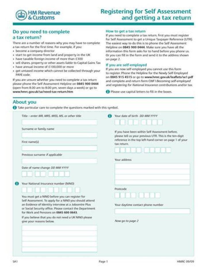 Why am I being asked to complete a self Assessment tax return?