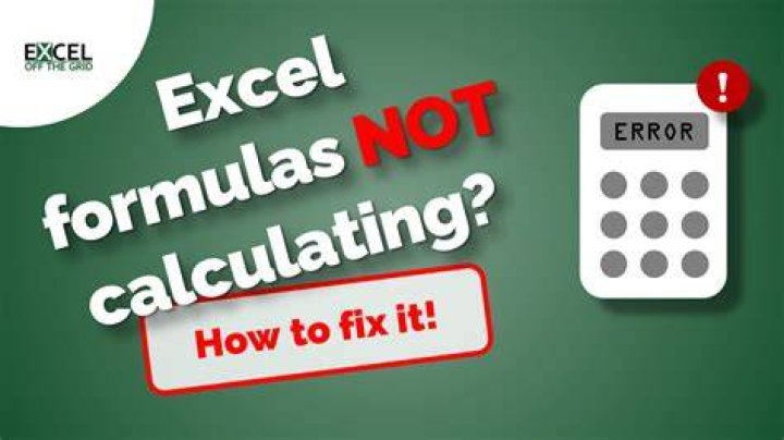 Why are my formulas in Excel not calculating?
